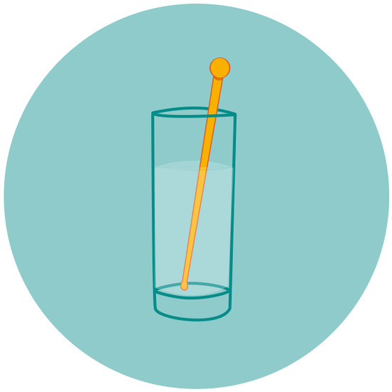 Illustration av dryckesomrörare (i plast)